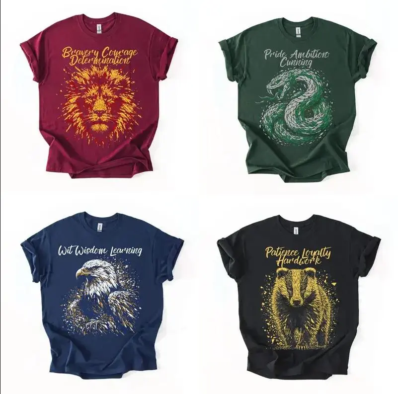 Graphic Wizarding School House T-Shirt, HP House Shirt, Universal Vacation T-Shirt, Wizard World Gift, Matching Wizard Houses Shirt