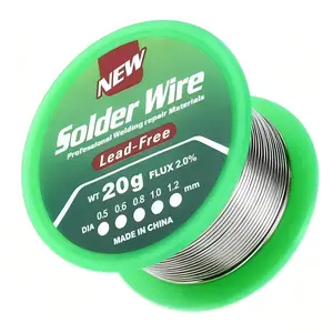 Lead-Free Solder Wire 20g/0.71oz, Sn99.3-Cu0.7 Composition, Diameter 0.6/0.8/1.0mm, 2.0% Flux, Ideal for Electrical Repair and DIY, Multiple Diameters