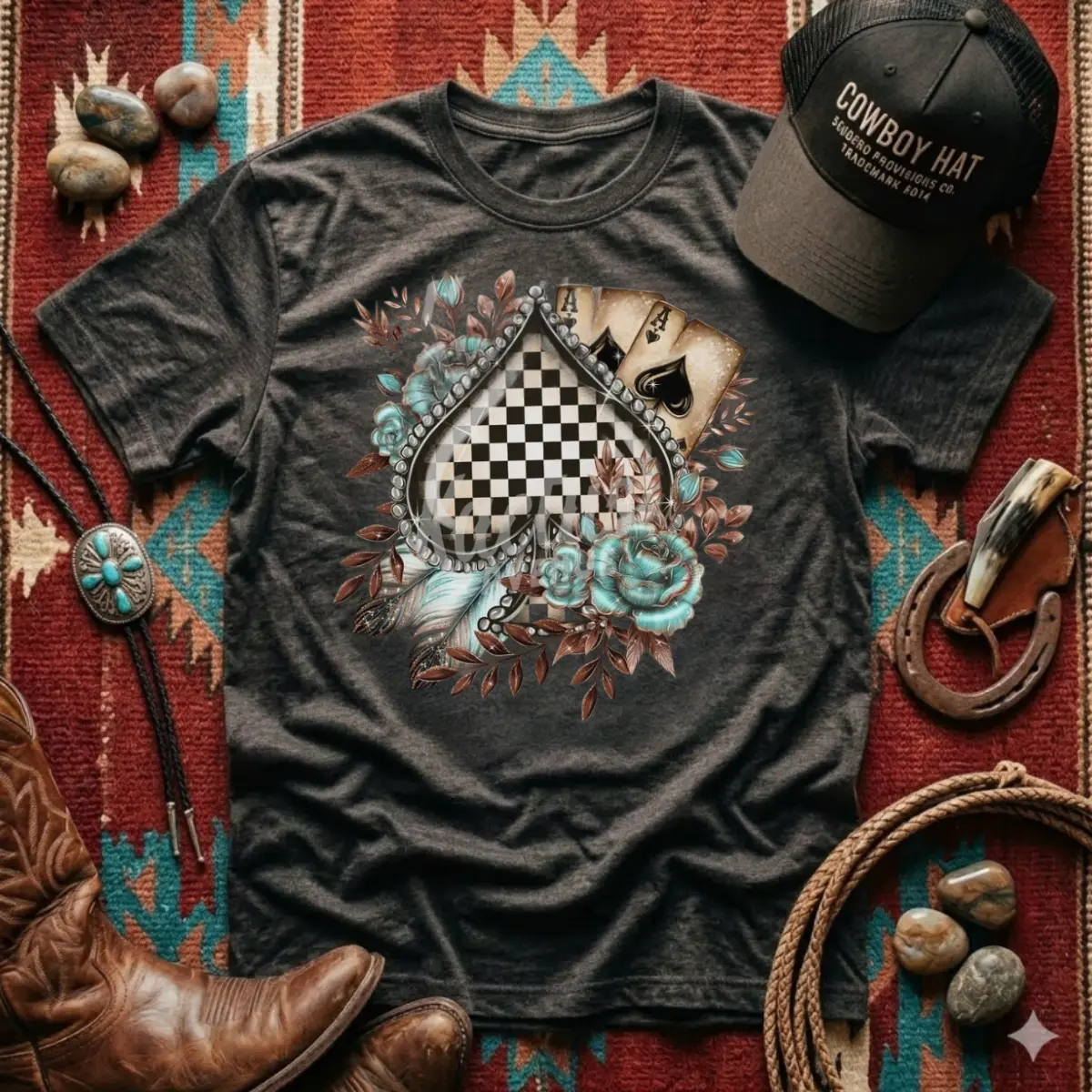 Vintage western Comfort Colors T-shirt, Womens western graphic tees, western yallternative concert shirt, Ace of Spades shirt for her, dressy western tops, Western tops