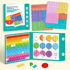New Magnetic Fraction Playbook 2026 Upgraded Version Refrigerator Magnet for Elementary School Students K-3 Educational Tool with 40 Activities and Strong Magnets
