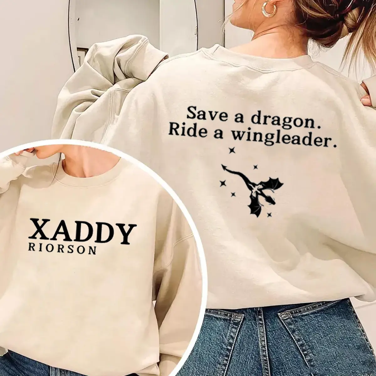 Xaddy Save A Dragon Ride A Wingleader Sweatshirt, Xaddy Shirt, Xaden Fourth Wing Shirt, Fantasy Bookish Tee, Dragon Riders Tshirt, Book Lover Tee