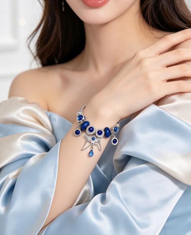 Blue Crystal Butterfly Charm Bracelet for Women, Adjustable Silver Snake Chain Beaded Bangle with Rhinestone Teardrop Pendant, Ocean Themed Dainty Jewelry Gift for Teen Girls Blue Crystal Butterfly Charm Bracelet for Women, Adjustable Silver Snake Chain Beaded Bangle with Rhinestone Teardrop Pendant, Ocean Themed Dainty Jewelry Gift for Teen Girls
