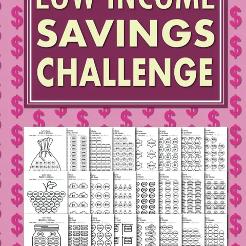 Low Income Savings Challenge Book: Simple Money Savings Challenges Tracker for Women, Easy Way to Save Money (Softcover).