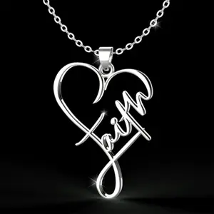 Heart-Shaped Stainless Steel Cross Pendant Necklace: A Beautiful Christian Faith Gift for Women and Men Christmas, Halloween gift
