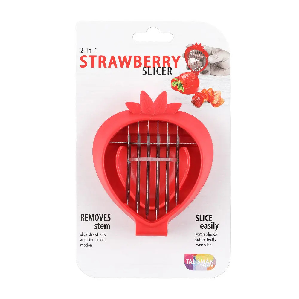 Strawberry Slicer - Stainless-Steel Blade Kitchen Fruit Preparation Tool, Home Supply