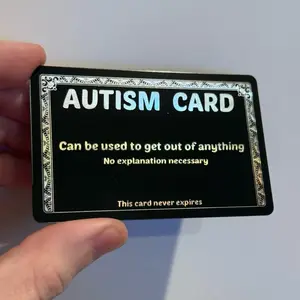 Plastic Silver Autism Card for your wallet - Funny Excuse Card