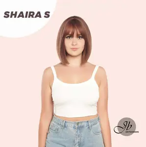JBEXTENSION 12 Inches Bob Cut Mix Dark Pink Straight Short Wig SHAIRA S