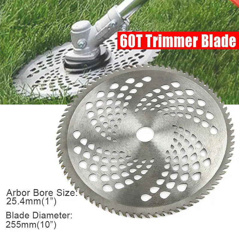 Thick Steel Pruning Saw Replacement Blade - 10in (255mm), 60 Teeth, 25.4mm (1in) Mounting Hole, Mower Blades for Garden Lawn Mowers, Electric Grass Trimmers, Enables Precise Cuts moss rust removal
