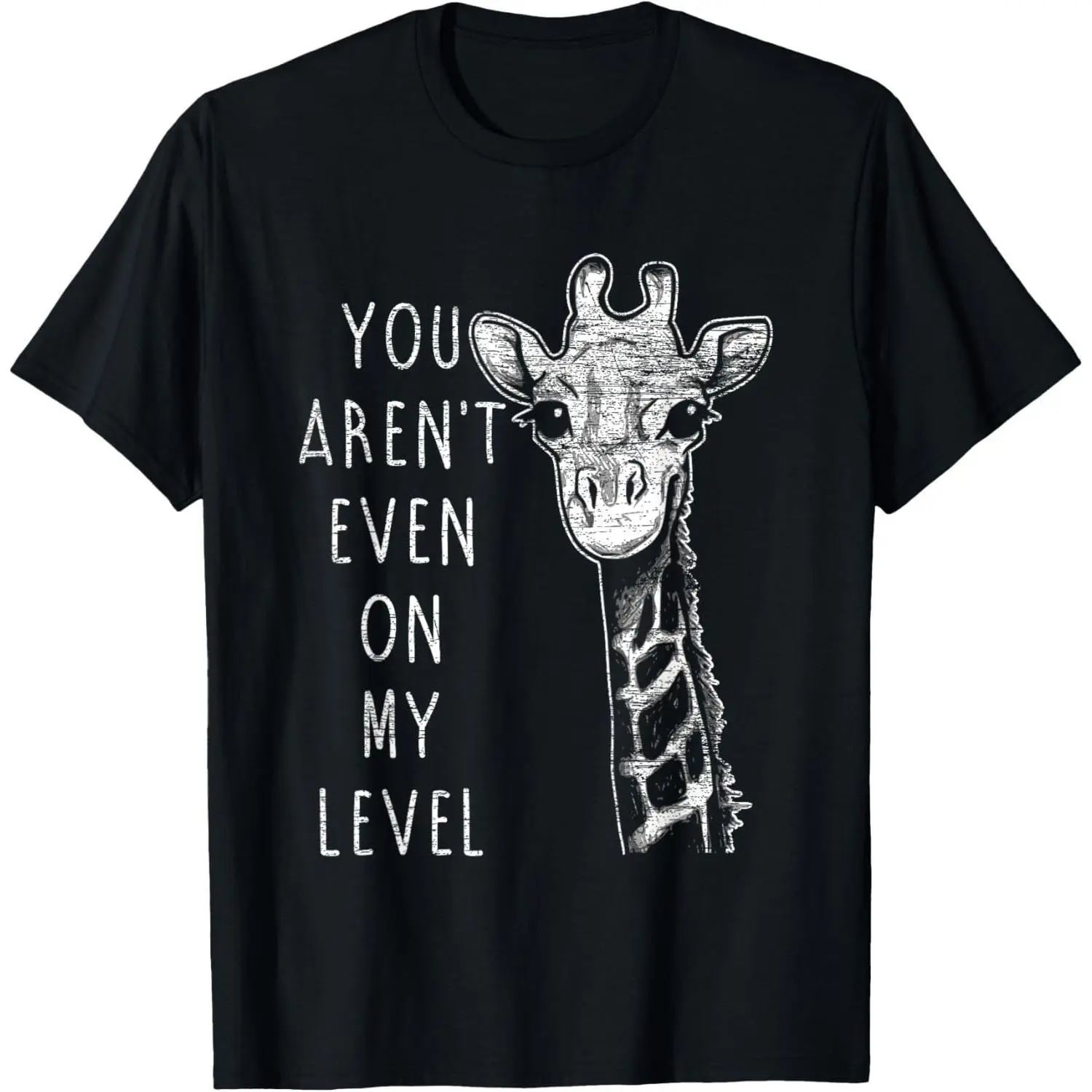 Men's Graphic T-Shirt with Funny Giraffe Print, Soft 100% Cotton Short Sleeve Crewneck, Casual Breathable Menswear for Sports, Fabric, Natural, Lightweight, Regular Fit, Breathable Fabric, Round Neck, Streetwear, Shortsleeve, Fashion Apparel, Casual Fit,,