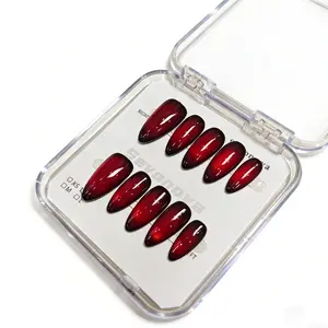 Burgundy gradient nail art, a luxurious and delicate nail design that seamlessly transitions from deep burgundy, presenting a rich and lustrous texture, exuding an air of elegance and mystery, and is the perfect choice to add charm to your look  Manicure