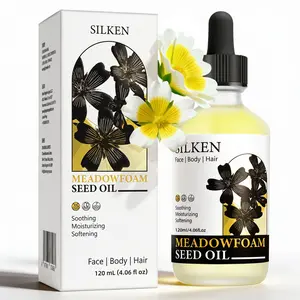 Meadowfoam Seed Oil Cold Pressed Unrefined, 100% Pure Natural for Face & Hair, Moisturizing Skin Care, Promotes Healthy Hair Growth