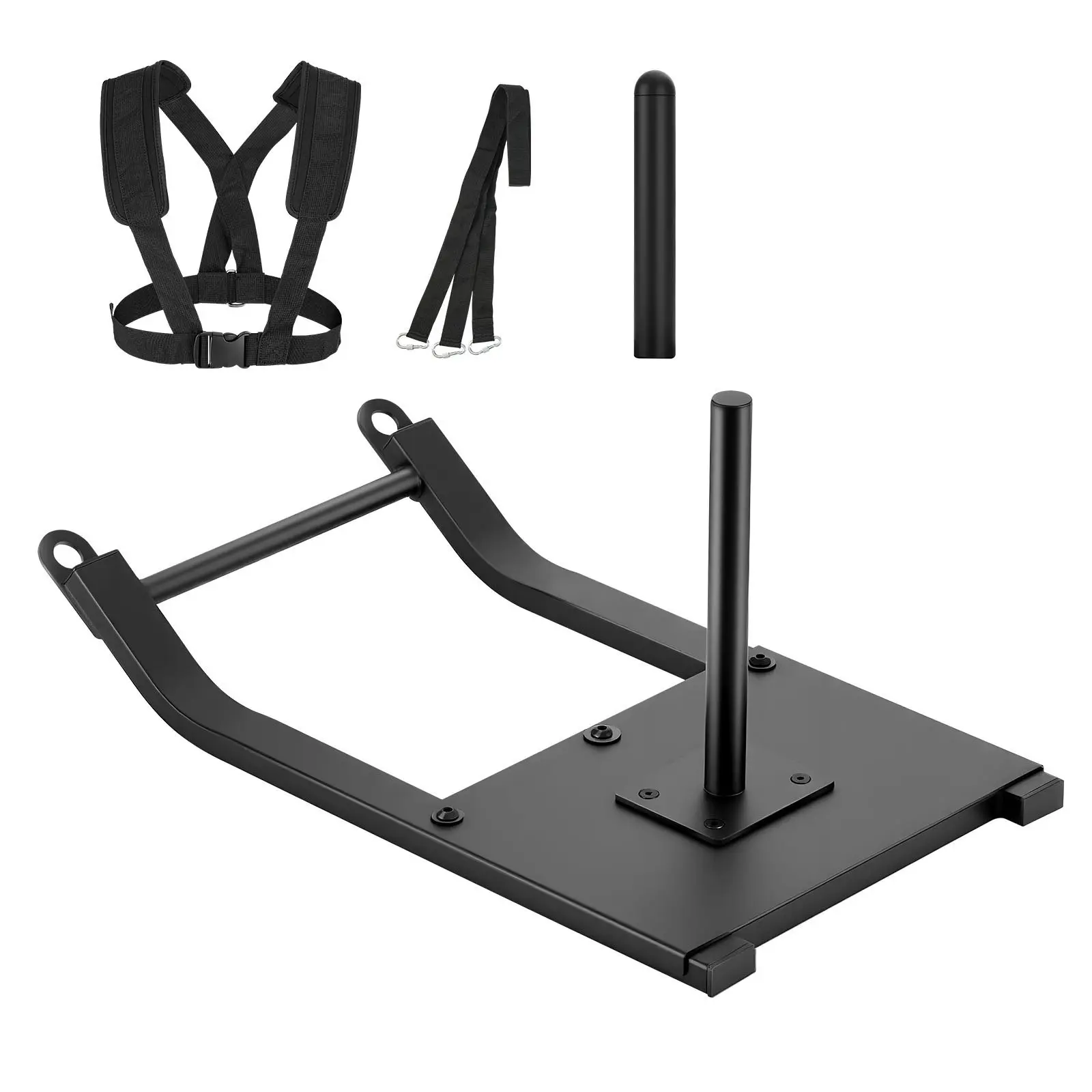 Heavy Duty Weight Power Pull Push Sled for Fitness Training and Strength Building, Durable Steel Construction, Fully Functional Sled for Sprint Drills, Towing, Pushing and Pulling Workouts, Ideal for Home Gym Use