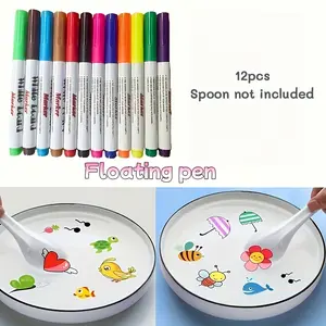 12pcs Magic Water Painting Pens with Floating Ink, Mixed Color Markers, Marker Set, DIY Craft Kit, Ideal for Crafting & Art Projects, Perfect Gift for Holidays and Birthdays