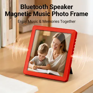 BEFAERON  2-in-1 Bluetooth Speaker & Photo Frame| Magnetic Fridge Magnet| Desk Stand| Change Photos Easily| Wireless Audio for Home Decor
