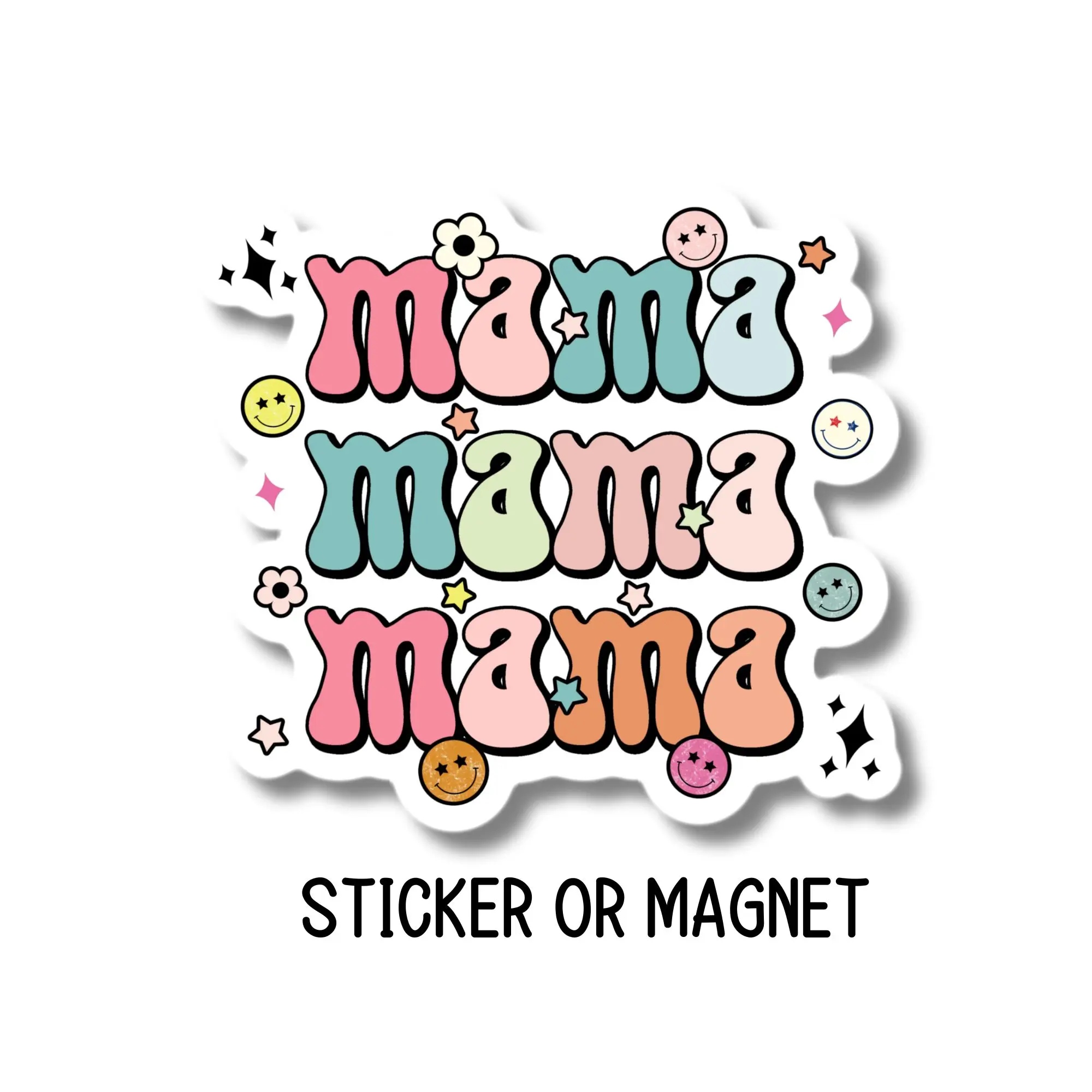 Mama retro sticker stanley cup sticker Retro font cute sticker magnet journal lap top water bottle sticker decal mothers day gift mommy mama