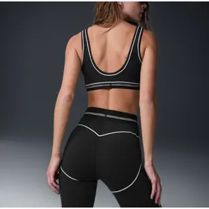 Fashionable sports suit Pilates Tight sports pants Yoga high-waisted stretch fitness pants set 2025 High-quality fabric