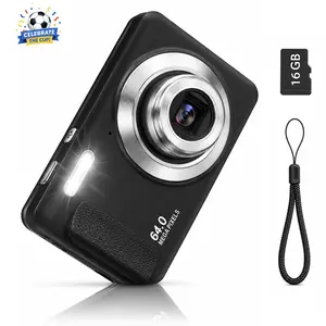 4K Digital Camera 64MP Point and Shoot Camera with 16X Digital Zoom Fixed Lens 16GB Memory Card Compact Portable Camera for Boys Girls Kids Reddish Brown Summer Wins Fathers Day Gift Deals For You Days fathersdaygift