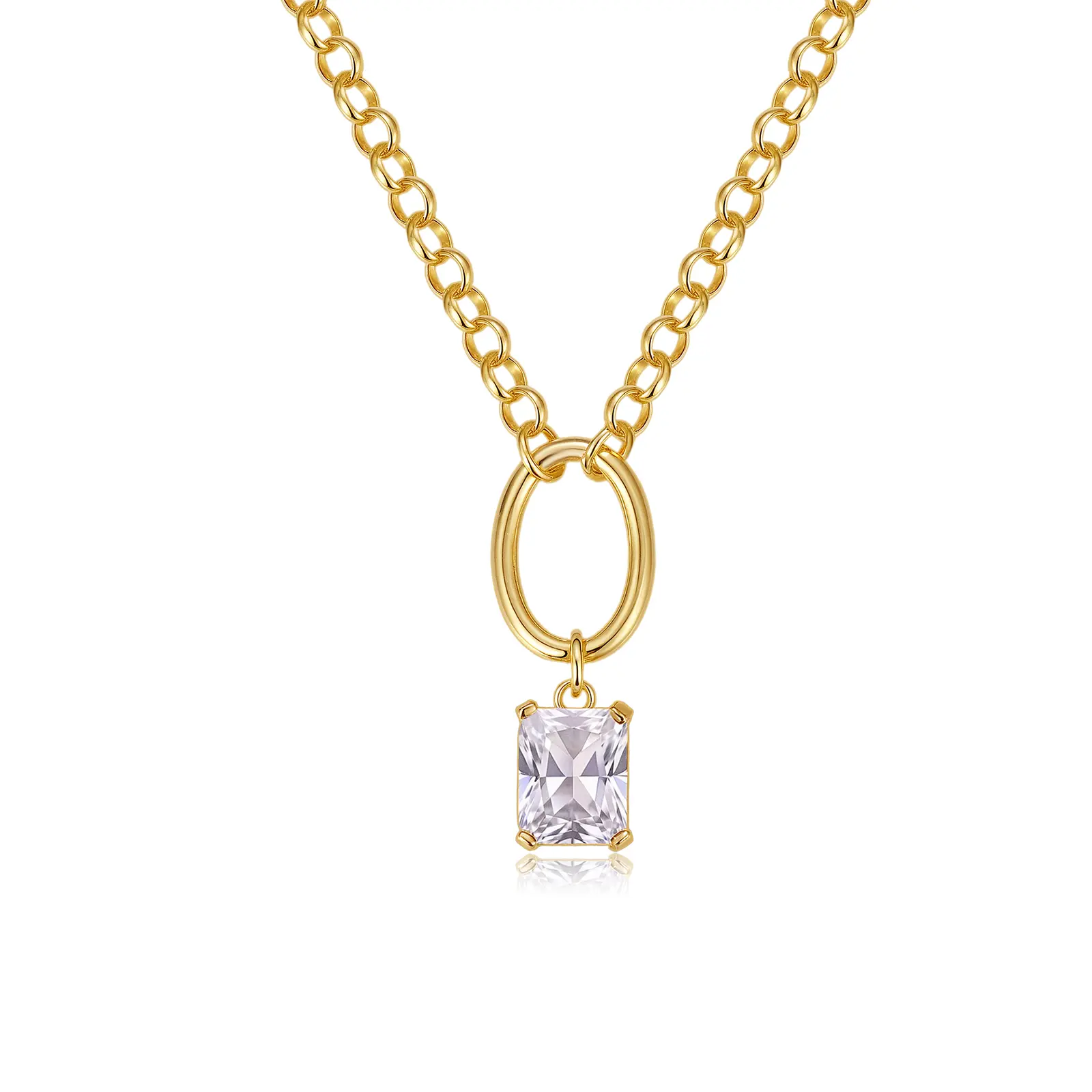 MEIITRUE 14k Gold Plated Mini Zirconia Pendant Necklace – Dainty Hypoallergenic Jewelry with Lobster Clasp, Perfect Gift for Women vintage Trendy