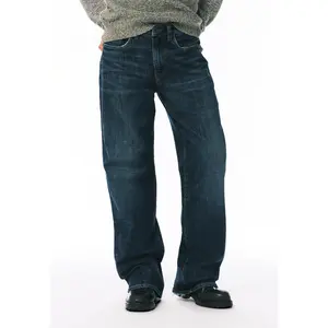 Loose Fit Matt Men's Jeans, Used And Worn Indigo - BM26157