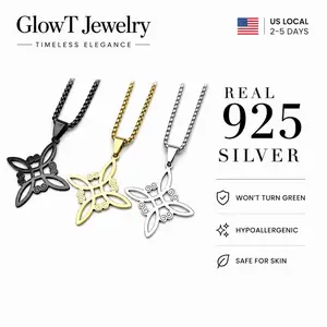 925 Sterling Silver Celtic Witches Knot Pendant Necklace | Gold Plated Protection Charm Hypoallergenic Witchcraft Jewelry