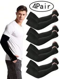 Men's Sun Protection Arm Sleeves with Thumb Holes, Summer Cool Sleeve Covers, Outdoor Running Fishing, Arm Sleeves Gift