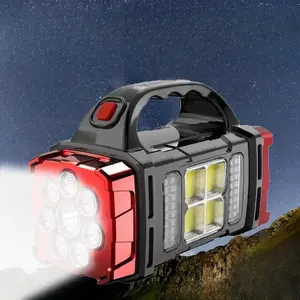 Portable Rechargeable High Lumen Flashlight, Multifunctional LED Solar Camping Lantern, Outdoor Portable Searchlight for Outdoor Hiking Camping