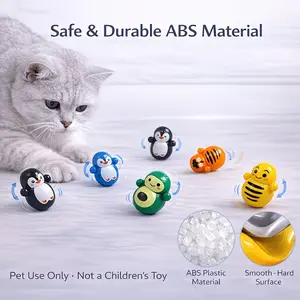 Indoor Cat Rolling Toy Set of 10, Self-Propelled Cat Toys, No Battery Required, Random Styles, Lightweight Plastic Puzzle Toys for Cats