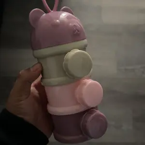 1pc/2pcs Cute Capacity Bear Baby Portable Milk Powder Box, Colorful Stackable Food Storage Container for Outdoor Feeding, Ideal Newborn Gift