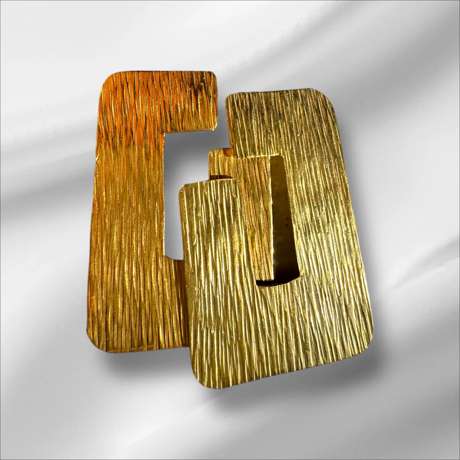 Open Rectangle Bronze Earrings