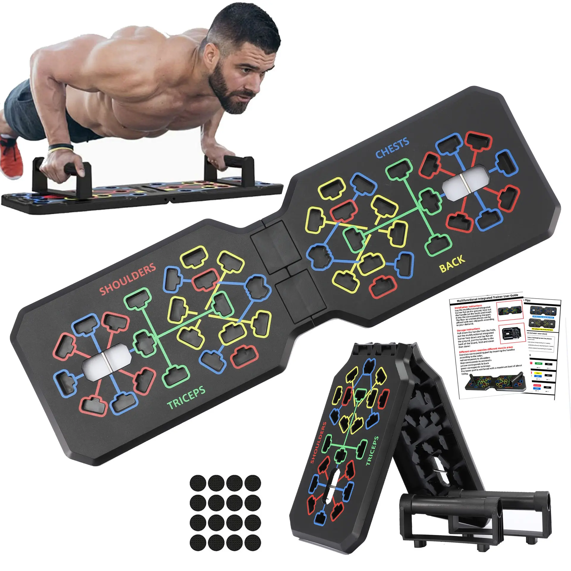 JointlyCreating Multifunctional Push-up Fitness Board Ergonomic Design for Chest & Abdominal Muscle Building Portable Home Workout Equipment