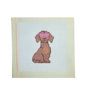Dachshund Luv Pup | Hand Painted Needlepoint Canvas | 13 mesh or 18 mesh | Canvas only
