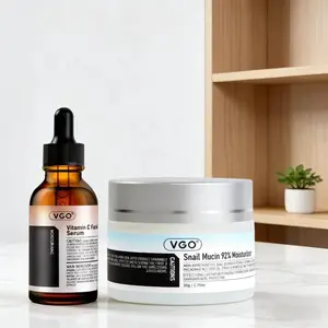 VGO Daily Nourishing Skincare Set, Vitamin C Serum And 92% Snail Mucin Face Cream For All Skin Types