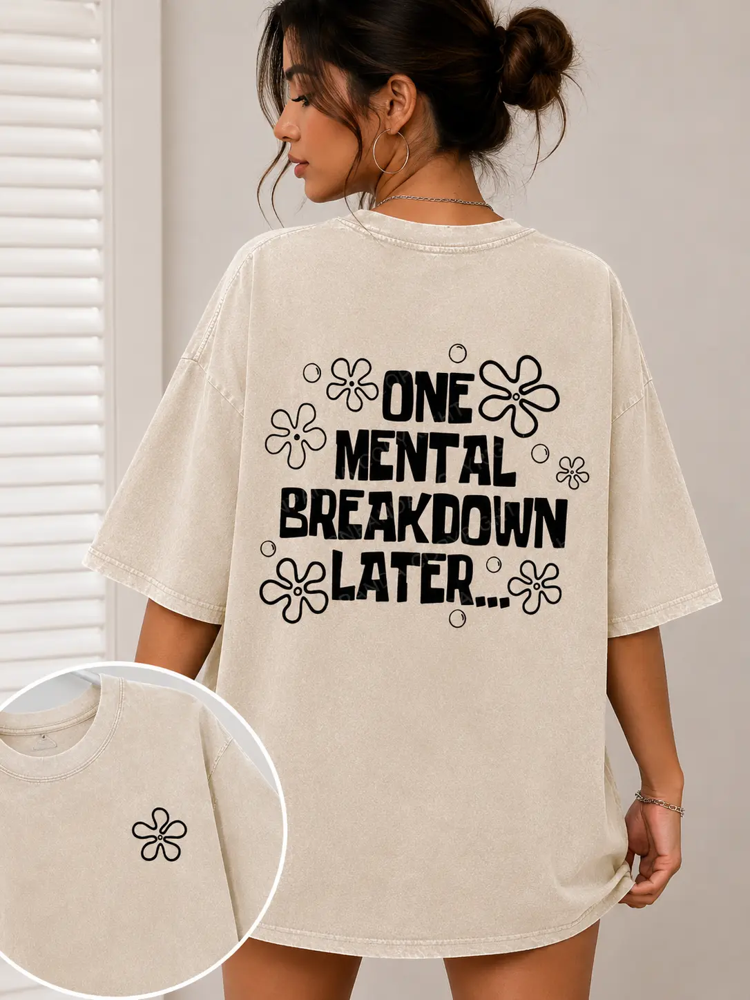 One Mental Breakdown Later Printed Gym Shirt, Washed T-Shirt, Oversized 4XL Graphic Gym Shirt, Vintage Washed Tee Cotton, Menswear Womenswear Fit Top Baggy Unisex