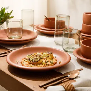Bloomhouse Corsica Clay 12 Piece Stoneware Reactive Glaze  Dinnerware Set