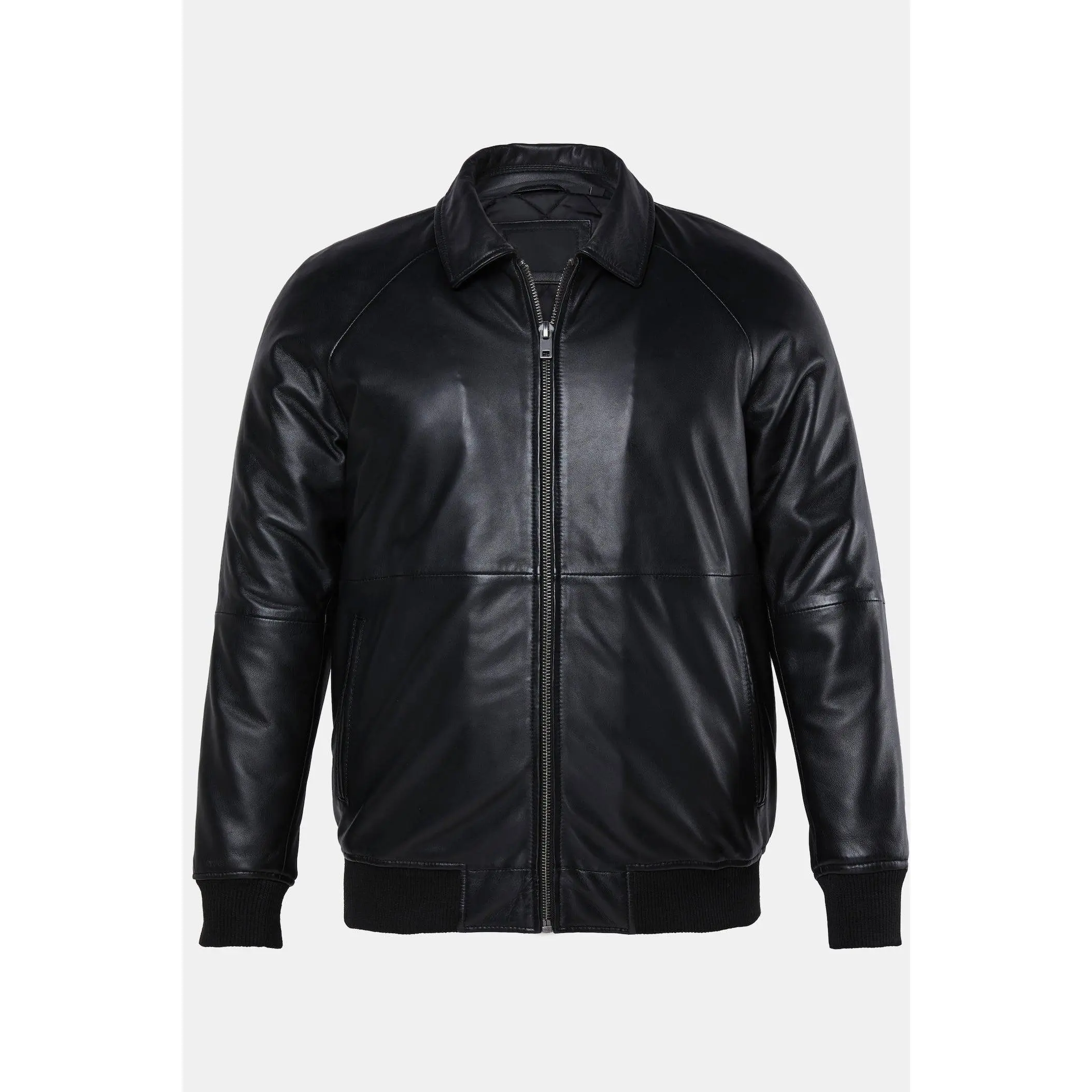 Men's Padded Lamb Nappa Leather Blouson – Real Leather Oversized Bomber Jacket (L–8XL)