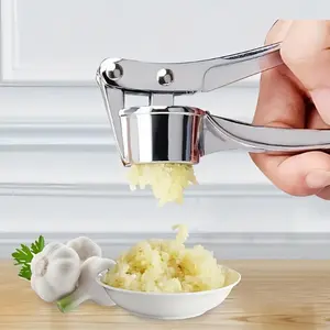 Multifunctional Garlic Press, Stainless Steel Metal Garlic Crusher, Washable Kitchen Tool, Ginger Squeezer, Garlic Masher, Kitchen Utensils Gadgets