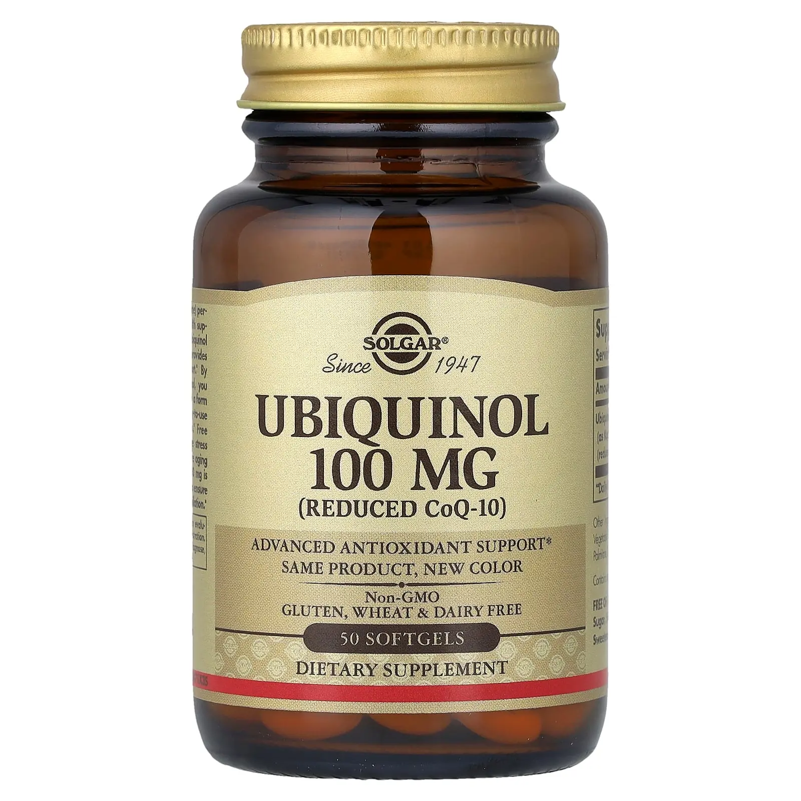 Solgar Ubiquinol (Reduced CoQ10), 50 Softgels (100 mg per Softgel)