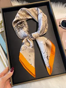 Fashionable Cherry Print Square Scarf, Boho Style Lightweight Comfortable Scarf for Women, Versatile Scarf for Daily Wear, Perfect for Fashion and Outdoor Activities