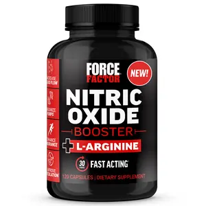 Force Factor Nitric Oxide Booster with L-Arginine - Fast Acting Formula for Enhanced Muscle Pumps & Endurance - 120 Capsules - Workout Supplement