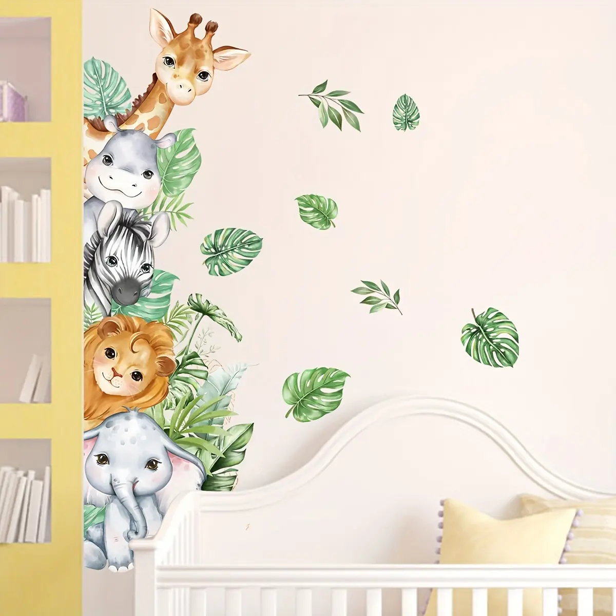 A wall sticker and Wall Decal with animals including giraffes, zebras, lions and elephants, suitable for bedroom, living room and home use as a simple decorative wall sticker, Wall Art Stickers, Interior Stickers - MS6285-ZY