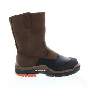 Wolverine Raider Shield Durashocks Flex WP CarbonMax Wellington 10" Mens Brown Wide Work Boots