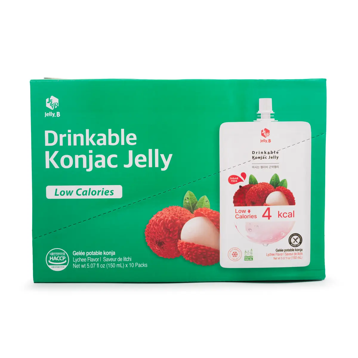 Jelly.B Drinkable Konjac Jelly, Lychee Flavor – 10ct | Low Calories (4 Kcal), 0 Sugar, K-Pop Star Favorite Healthy Drink Jelly.B Drinkable Konjac Jelly, Lychee Flavor – 10ct | Low Calories (4 Kcal), 0 Sugar, K-Pop Star Favorite Healthy Drink