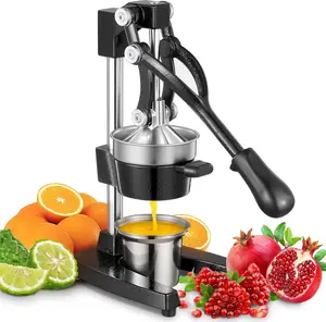 Kitchen Cast Iron Juicer - Easy-to-Clean Heavy-Duty Manual Juicer, Professional Citrus Juicer - Stainless Steel Lemon Squeezer - Manual Citrus Press & Orange Squeezer - Orange Juicer (Black)