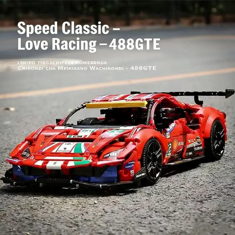 488 City Racing Building Block MOC Brick Super Racing Sports Vehicle Model Building Block Set, a Splicing and Assembling Toy for Boys, a Children's Birthday Gift and Festival Gift