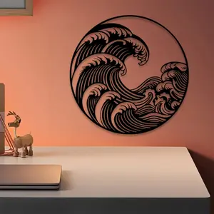 1pc Wave Metal Wall Art, Wave Statue Mural, Perfect for Living Room Wall, Summer Decor, Aesthetic Design, Ideal Gift for Beach Houses, Waterproof Metal