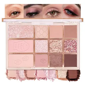 DIKALU Nude Pink Rose Palette, Matte and Shimmer Dual Effect, 12 Colors of Advanced Gray and Pink Brown Eyeshadow, Korean Clear and Transparent Feel Sombras de ojos