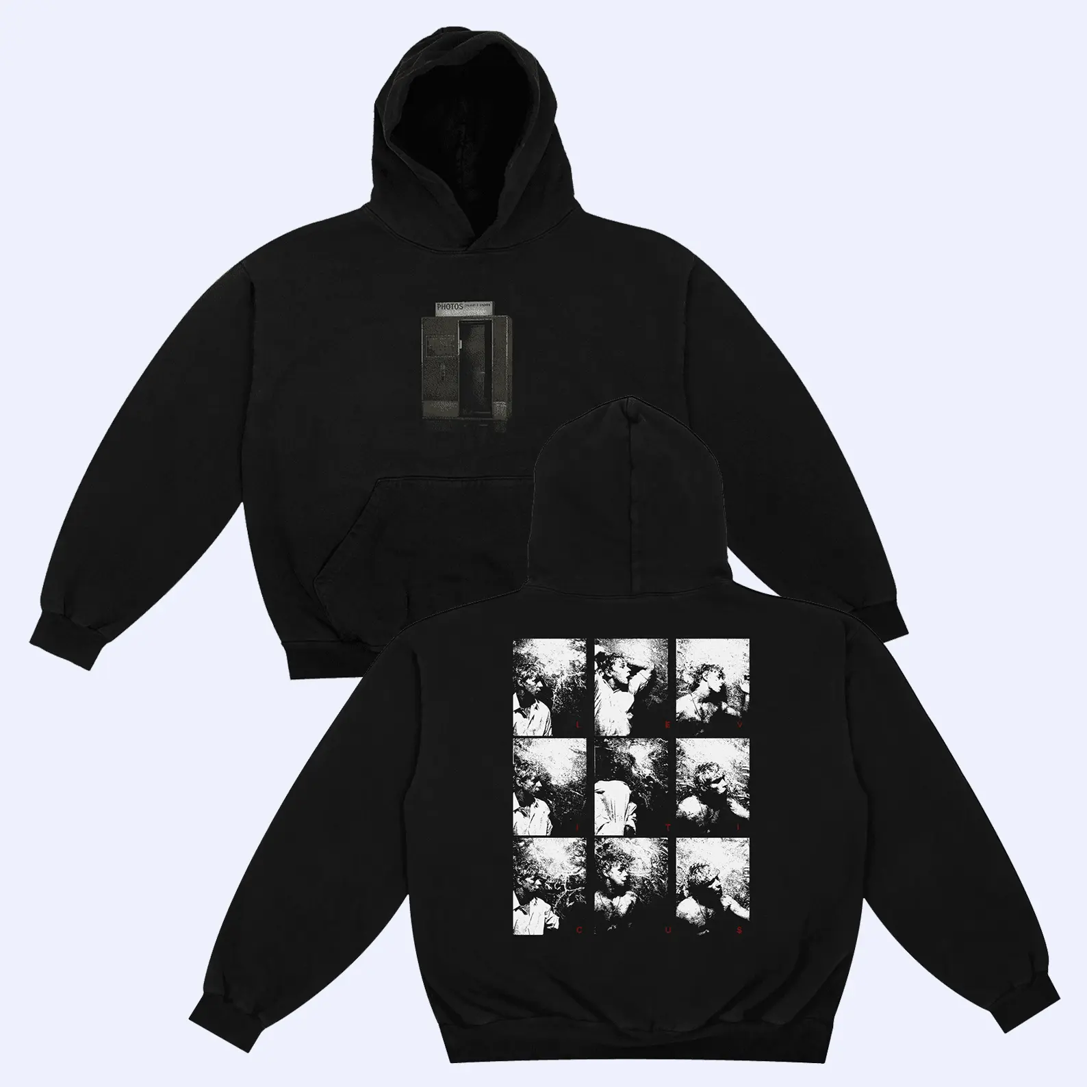 Dark Covenant Photo Booth Hoodie, Vintage Horror Inspired Graphic Sweatshirt, Gothic Thriller Streetwear, Heavy Blend Pullover for Dark Aesthetic Fans