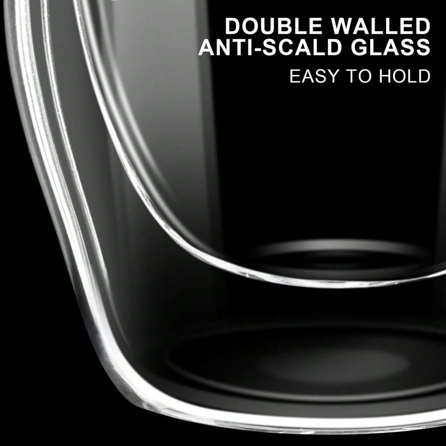 2pcs/6pcs Set Espresso Cups With Handles, 2.8oz Transparent Espresso Cups, 2.5*2.6inch Double Wall Heat-Resistant Glass Cups, Creative Tea Flower Cups, Insulated Water Cups, Espresso Cups, Cold Drink Milk Juice Cups, Mugs