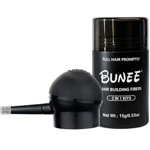 BUNEE Men's Three-Piece Hair Construction Fiber Powder Set, Instantly Thickens and Makes Hair Dense | Spray Head Design, Precisely Targets The Required Area | Achieve Any Style | Men's Plush Styling Powder, 15g