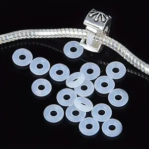 100pcs DIY Jewelry Silicone Bead Stoppers, Transparent 2mm Hole Safety Clips, Durable Bracelet Necklace Craft Accessories